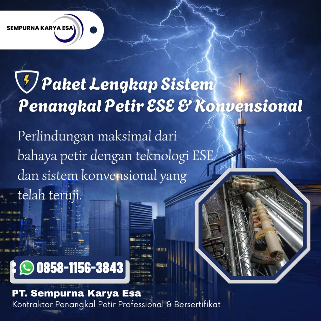 paket lengkap sistem penangkal petir