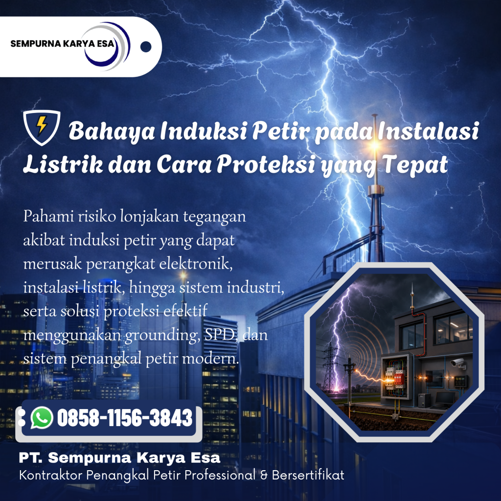 Bahaya Induksi Petir pada Instalasi Listrik dan Solusi Proteksinya