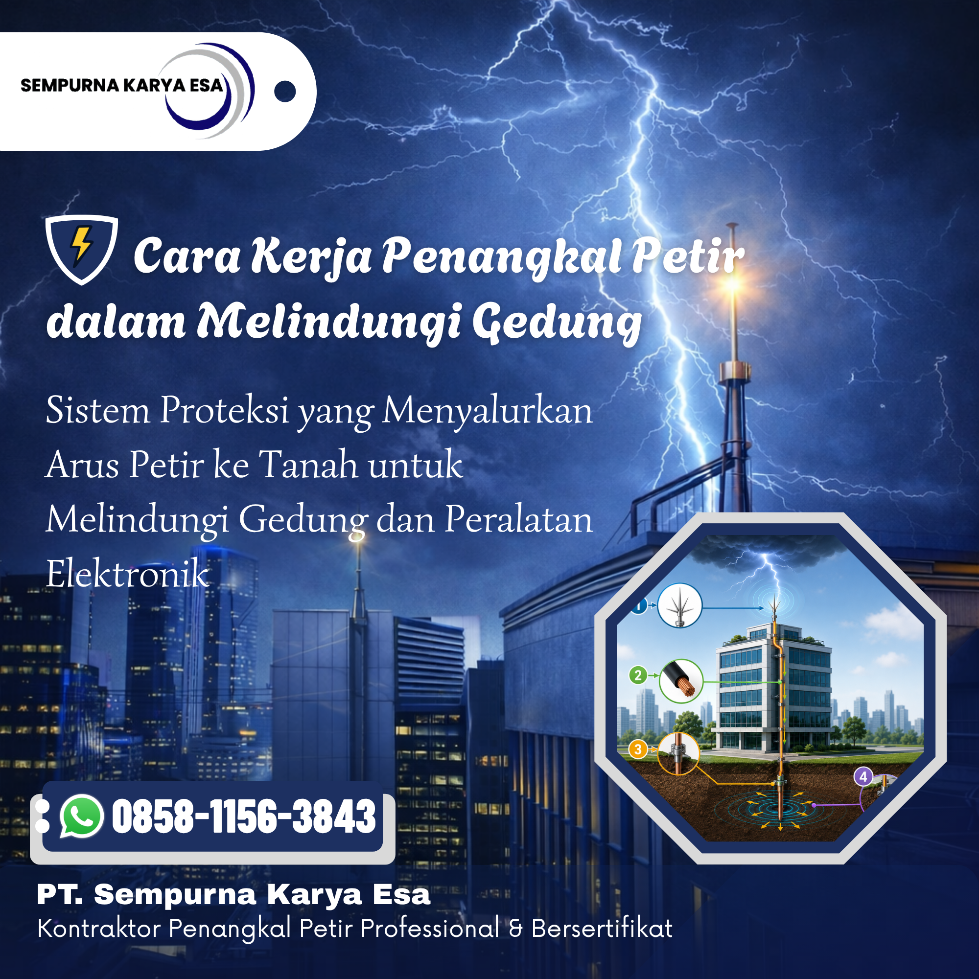 cara kerja penangkal petir