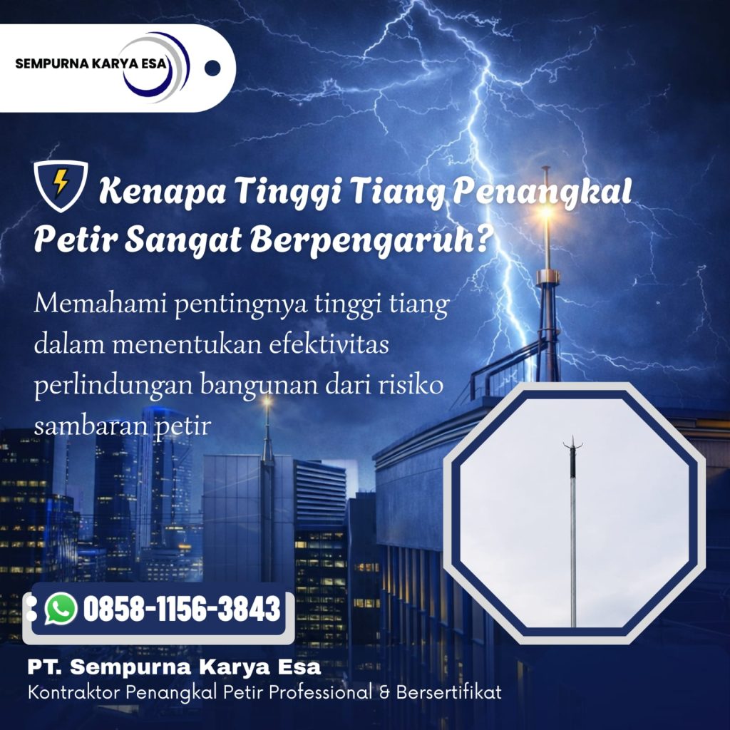 tinggi tiang penangkal petir