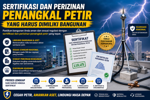 Sertifikasi dan Perizinan Penangkal Petir yang Harus Dimiliki Bangunan