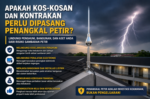 Apakah Kos-Kosan dan Kontrakan Perlu Dipasang Penangkal Petir?