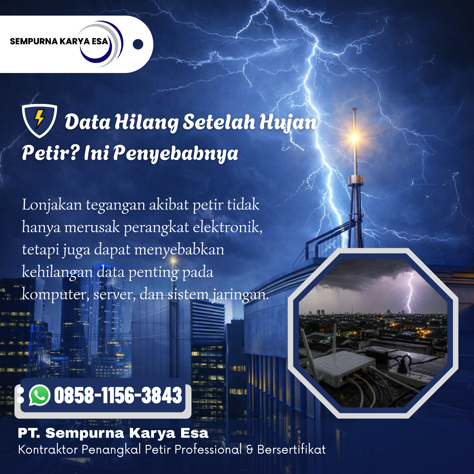 Mengapa Data Hilang dan Peralatan Rusak Setelah Hujan Petir?