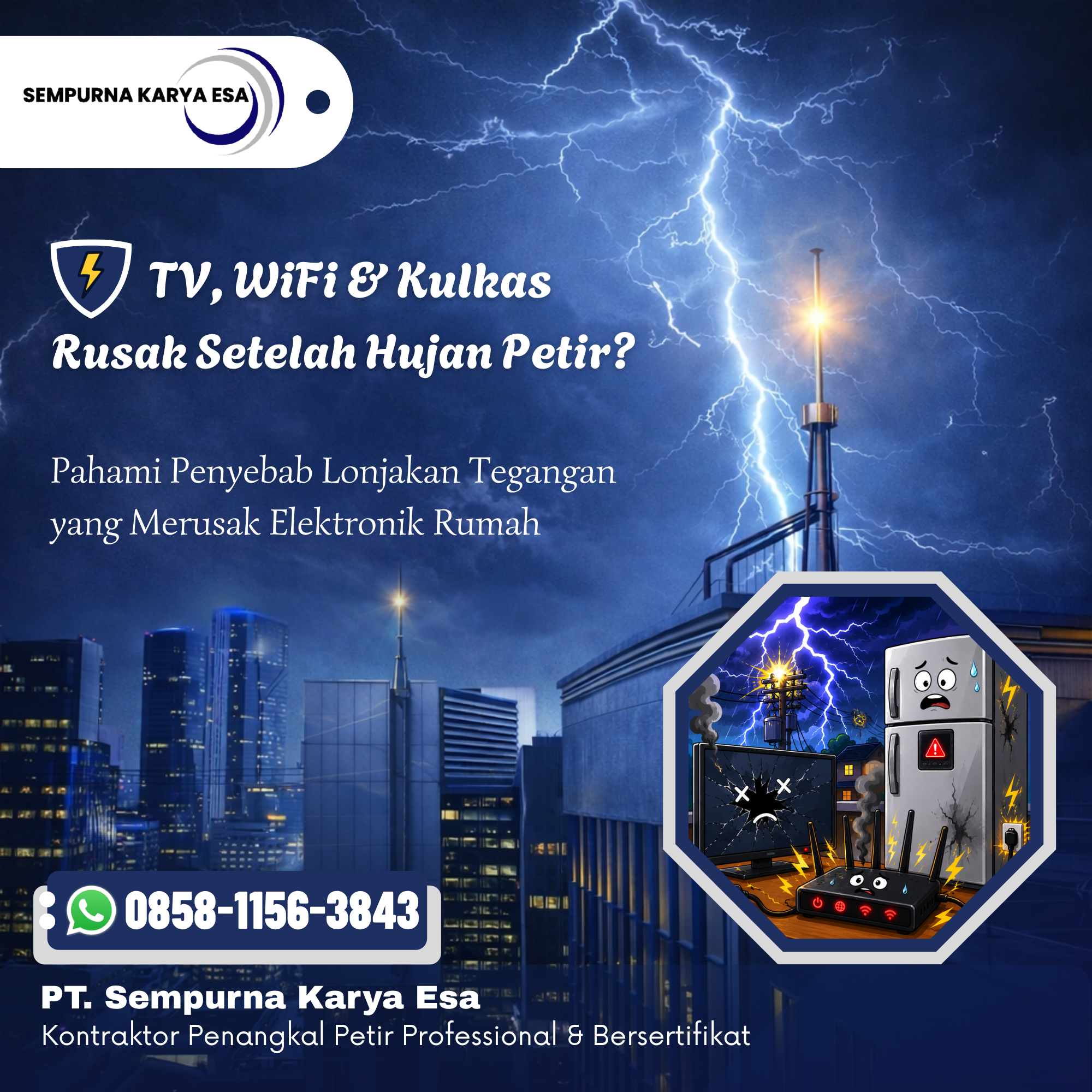Kenapa TV, WiFi, dan Kulkas Rusak Setelah Hujan Petir?