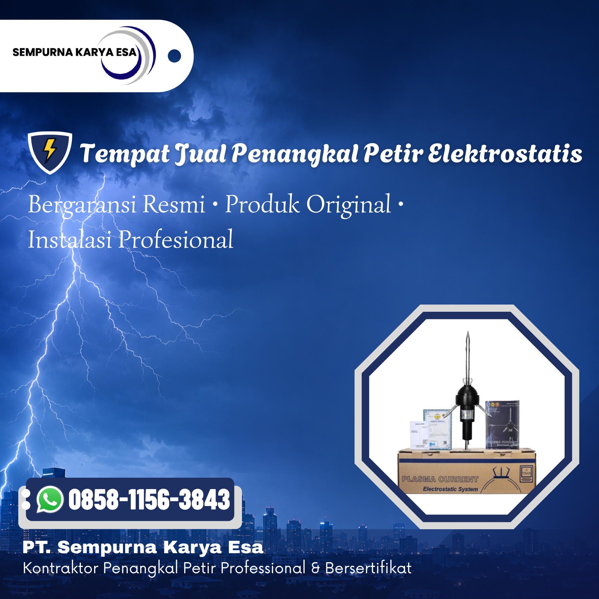 Tempat Jual Penangkal Petir Elektrostatis Bergaransi Resmi