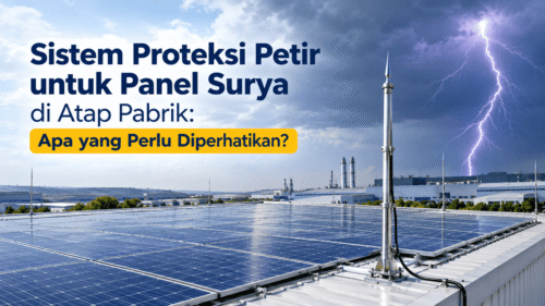 Sistem Proteksi Petir untuk Panel Surya di Atap Pabrik