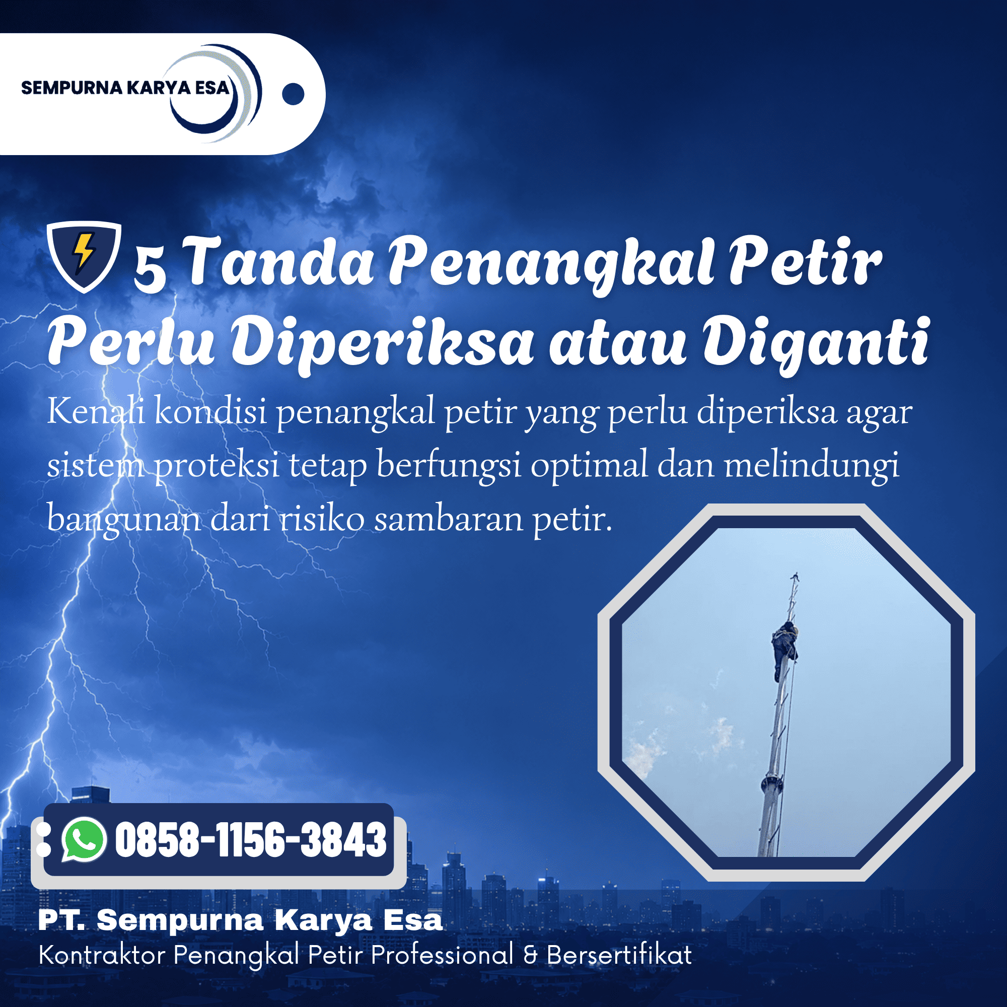 5 Tanda Penangkal Petir Perlu Diperiksa atau Diganti